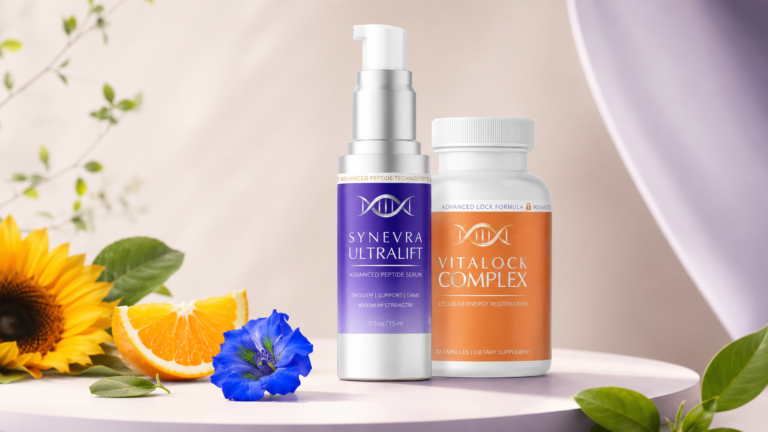 Synevra UltraLift is a cosmetic skincare system built around a topical peptide serum, with selected packages also including the oral VitaLock beauty supplement. Its moisturizing ingredients and convenient pump format may support smoother, better-hydrated skin. However, ingredient concentrations are not publicly disclosed, and there is limited independent clinical evidence for the finished system.